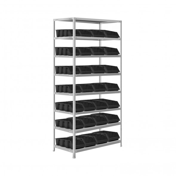 Стеллаж для метизов с 28 ящиками 1850х1000х400 8 полок