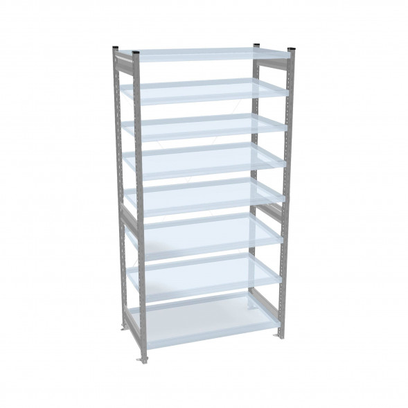 Стеллаж СТ-031 цинк 1855х1300х400 8 полок до 250 кг