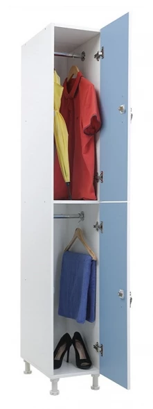 Шкаф для раздевалок WL 12-30 голубой/белый