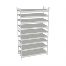 Стеллаж СТ-023 2200х1200х800 с 9 ярусами (рамы и настил - окрас)