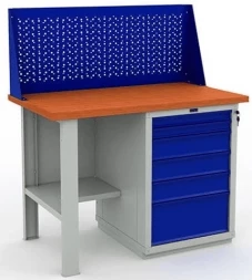 Верстак металлический для квартиры с экраном W120.F2/WS6.010