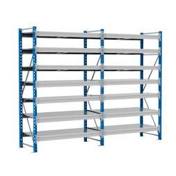 Стеллаж SGR-V 350 кг 2000х1500х600 7 ярусов (рамы RAL 5015 / настил цинк) ОС