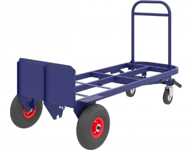 Тележка грузовая универсальная ТГУ 300 колёса (d250 пневмо + d125 болтовые)