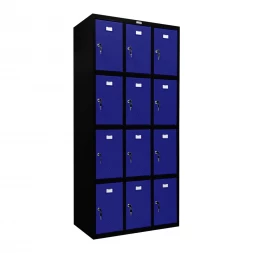 Шкаф металлический для сумок черный с синим