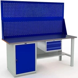 Верстак большой с полками в сарай W200.WS1/F2.120.W