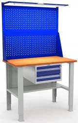 Верстак промышленный металлический усиленный W120.F2/F2.121.WSh