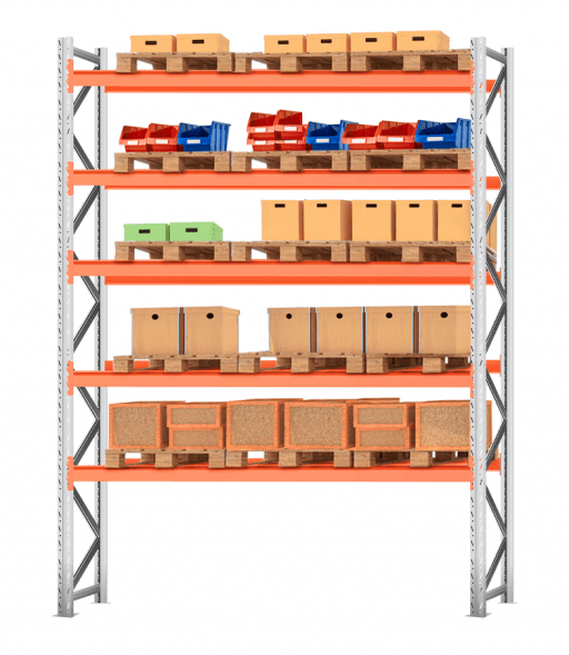 Стеллаж паллетный Лайт 4000х2700х1100 5 ярусов (Р70.1.5Б120.1.5)