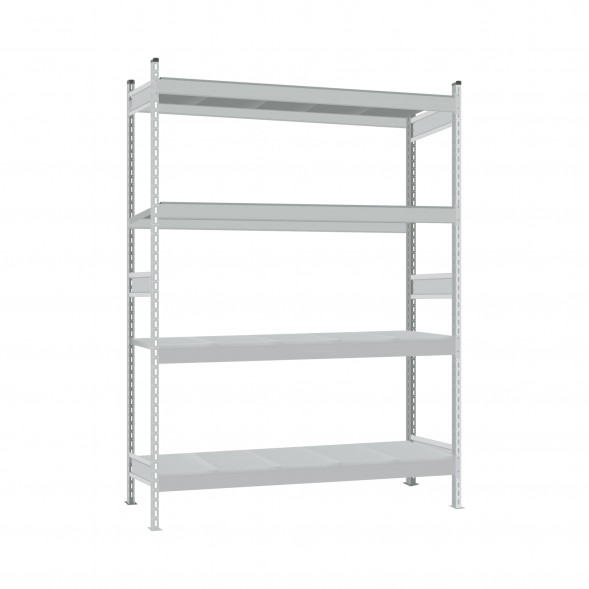 Стеллаж СТ-023 1800х1200х800 с 4 ярусами (рамы и настил - окрас)