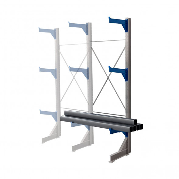 Стеллаж консольный односторонний КТр 4000х1740х1000 (800) 3 яруса ДС
