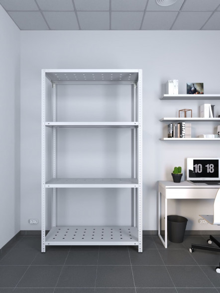Стеллаж ТС Лайт 1800х700х400 с 4 перфорированными полками