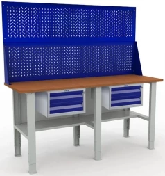 Верстак Практик с перфопанелью гаражный W200.F2/F2/F2.220