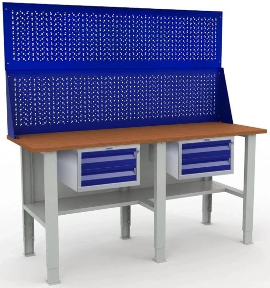 Верстак Практик с перфопанелью гаражный W200.F2/F2/F2.220