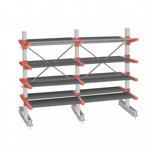 Стеллаж консольный СТ-062 2450х3160х1400 4 яруса +Н двухсторонний