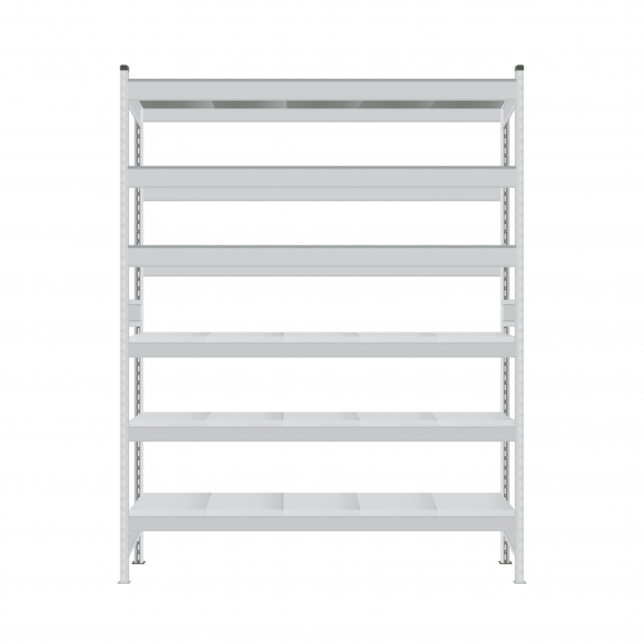 Стеллаж СТ-023 1800х1800х300 с 6 ярусами (рамы и настил - окрас)