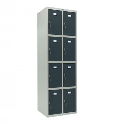 Шкаф металлический для личных вещей серый с графитом