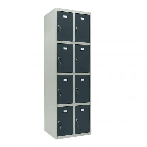Шкаф металлический для личных вещей серый с графитом