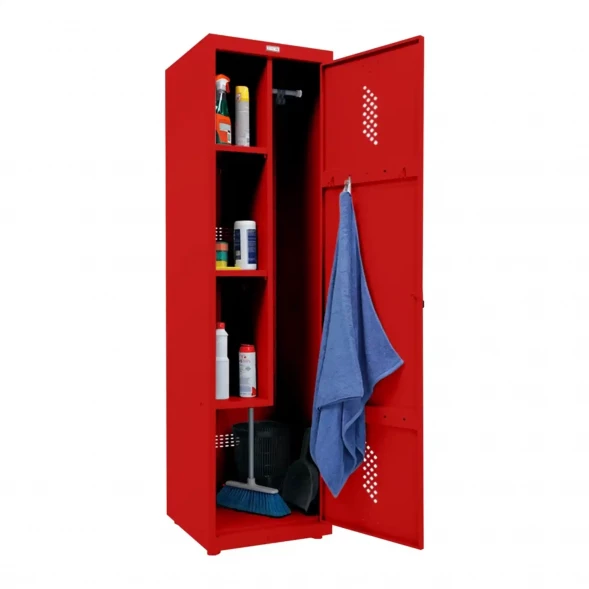 Шкаф металлический хозяйственный красный