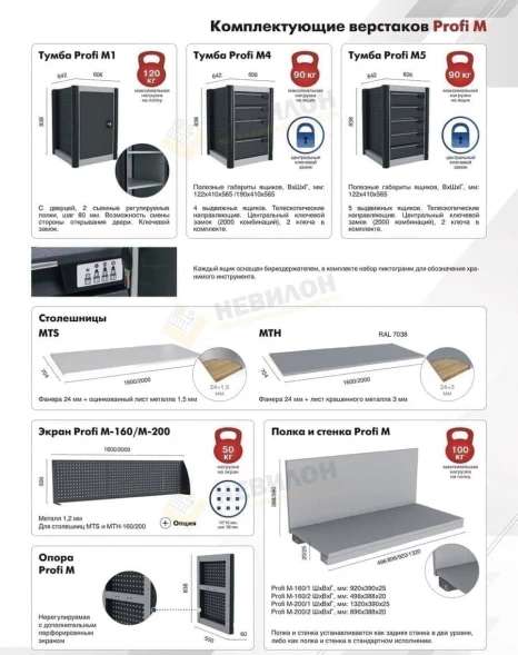 Верстак  PROFI M MTS 160.PM4.PM1.010