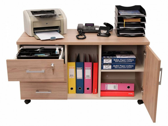 Тумба для оргтехники NPW-410 вяз натуральный/антрацит