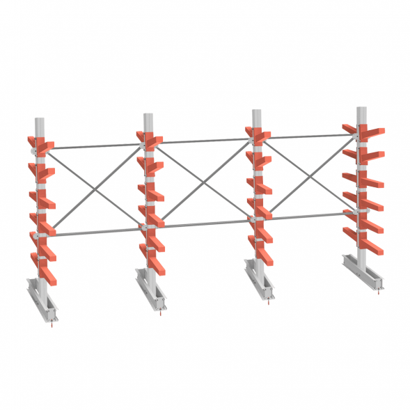 Стеллаж консольный СТ-062 2450х4660х1400 6 ярусов двухсторонний