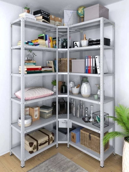 Стеллаж угловой МС 2000х1200х1200/300 мм 6 ярусов