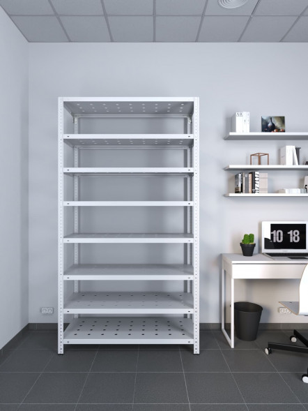 Стеллаж ТС Лайт 2000х1200х300 с 8 перфорированными полками