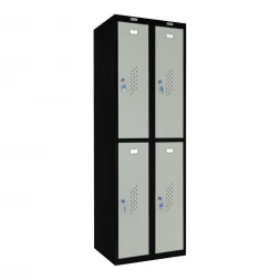 Шкаф металлический четырехдверный черный с серым