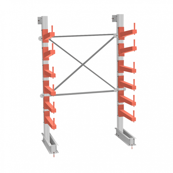 Стеллаж консольный СТ-062 2450х1660х830 6 ярусов +О односторонний