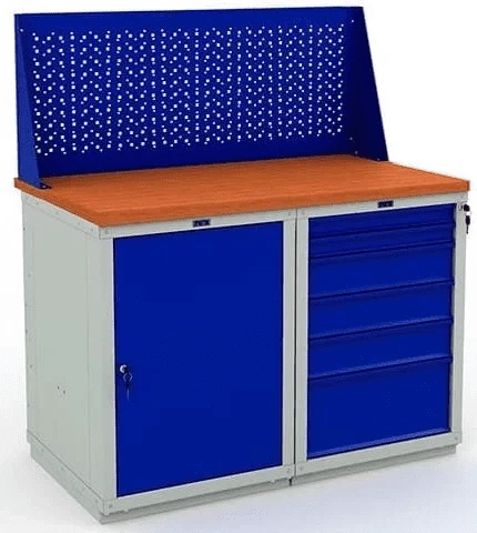 Верстак с деревянной столешницей усиленный W120.WS1/WS6.010