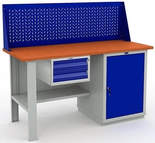 Верстак с полками и экраном усиленный W160.F2/WS1.110