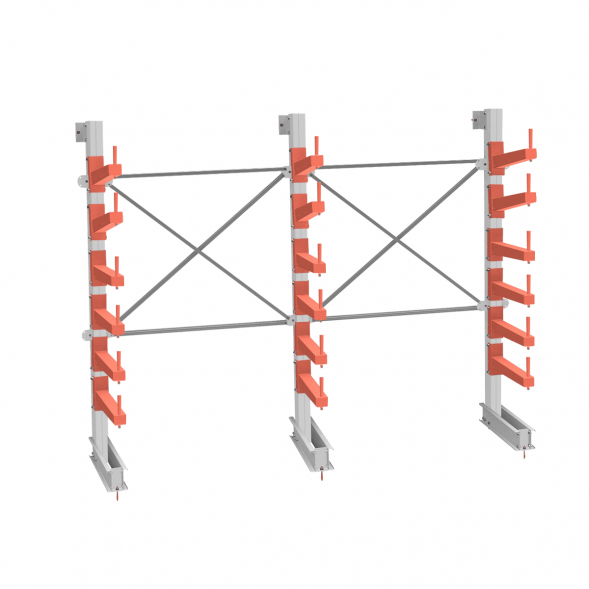 Стеллаж консольный СТ-062 2450х3160х830 6 ярусов +О односторонний