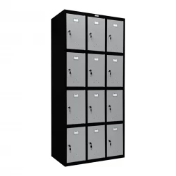 Шкаф металлический для сумок черный с сигнальным серым