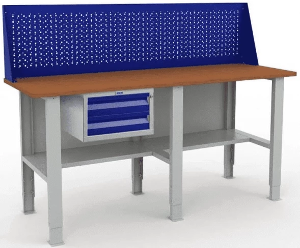 Верстак с перфопанелью модульный W200.F2/F2/F2.110