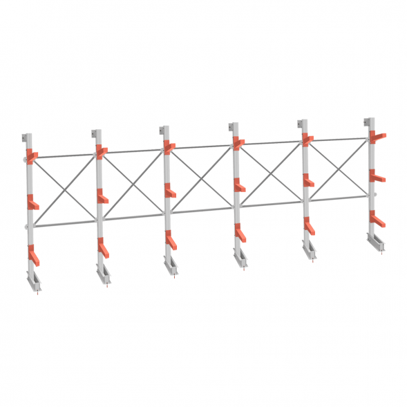 Стеллаж консольный СТ-062 2450х7660х830 3 яруса односторонний
