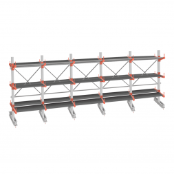 Стеллаж консольный СТ-062 2450х7660х1400 3 яруса +ОН двухсторонний