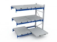 Стеллаж с выкатными платформами S-HEAVY 500 (3 яруса хранения) доп.