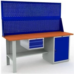 Верстак большой с перфопанелью и ящиками W200.F2/WS1.120