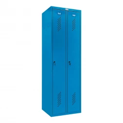 Шкаф металлический двухсекционный голубой