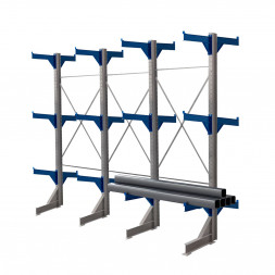 Стеллаж консольный двухсторонний КТр 4000х4980х2600 (1200) 3 яруса
