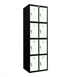Шкаф металлический для личных вещей черный с белым