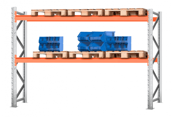 Стеллаж паллетный Лайт 2500х2700х1100 2 яруса (Р70.1.5Б120.1.5)