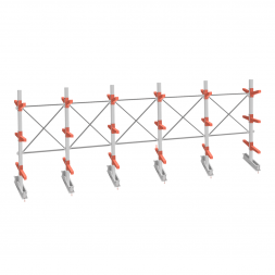 Стеллаж консольный СТ-062 2450х7660х1400 3 яруса двухсторонний