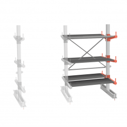 Стеллаж консольный СТ-062 2450х1660х1400 3 яруса +ОН двухсторонний, доп. секция