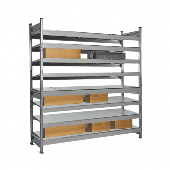 Стеллаж СТ-023 2000х2100х800 с 8 ярусами (рамы и настил - цинк)