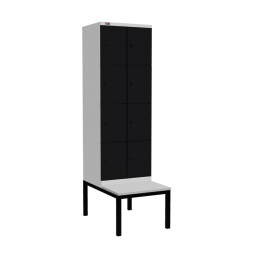 Шкаф Диком УНО-324 (RAL 7038 + RAL 9005) на подставке-скамейке