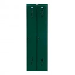Шкаф металлический двухсекционный темно-зеленый