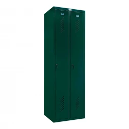 Шкаф металлический двухсекционный темно-зеленый