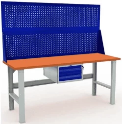 Верстак с деревянной столешницей и двумя экранами W200.F2/F2.120