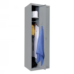 Шкаф металлический для рабочей спецодежды сигнальный-серый
