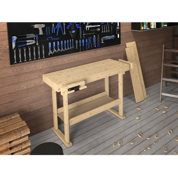 Верстак деревянный Школьный сосна бесцветный лак